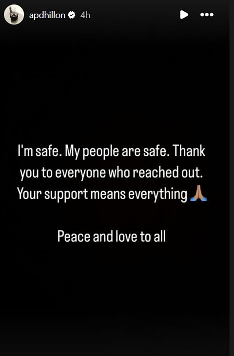 Screenshot from the singer's Instagram account |